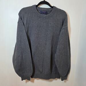 VTG Hathaway Men’s 100% Cotton Crewneck Sweater Size XL Gray Made In Swaziland